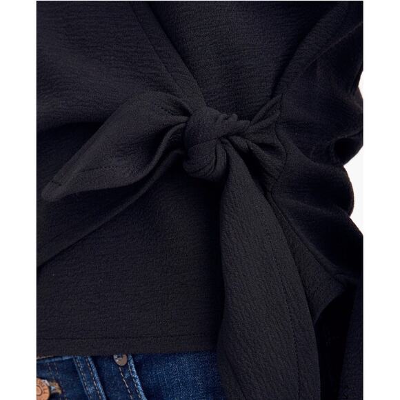 Madewell Texture & Thread Crepe Wrap Top True Black Size S - Picture 11 of 12